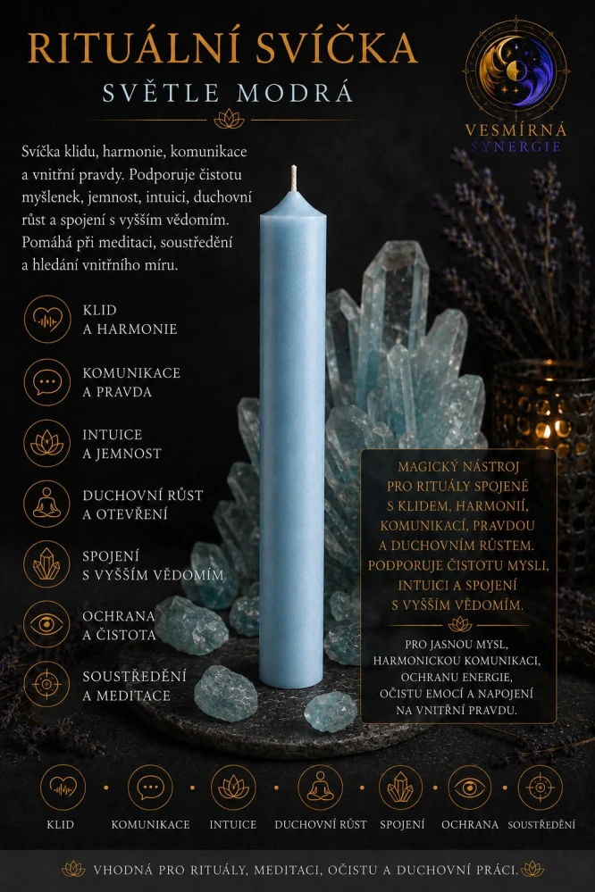 Rituální svíčka - Ledově modrá