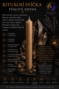Rituální svíčka - Pískově hnědá