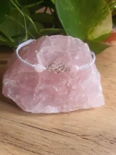 Shamballa náramek - Srdce nekonečno, růženín