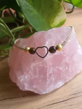 Shamballa náramek - Srdce s Tygřím okem