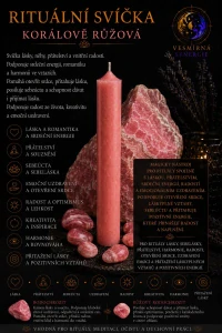 Rituální svíčka - Korálově růžová