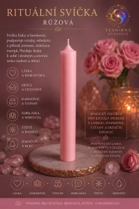 Rituální svíčka - Růženínově růžová