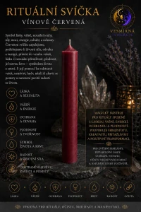 Rituální svíčka - Vínově červená