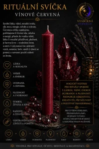 Rituální svíčka - Vínově červená