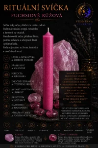 Rituální svíčka - Fuchsiově růžová