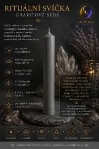 Rituální svíčka - Grafitově šedá