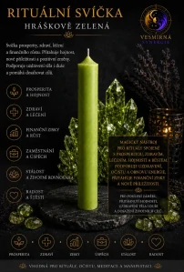 Rituální svíčka - Hráškově zelená