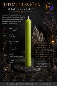 Rituální svíčka - Hráškově zelená