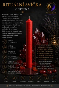 Rituální svíčka - Karmínově červená