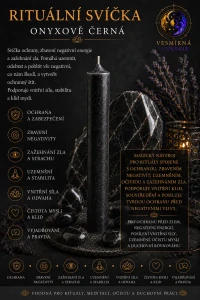 Rituální svíčka - Onyxově černá